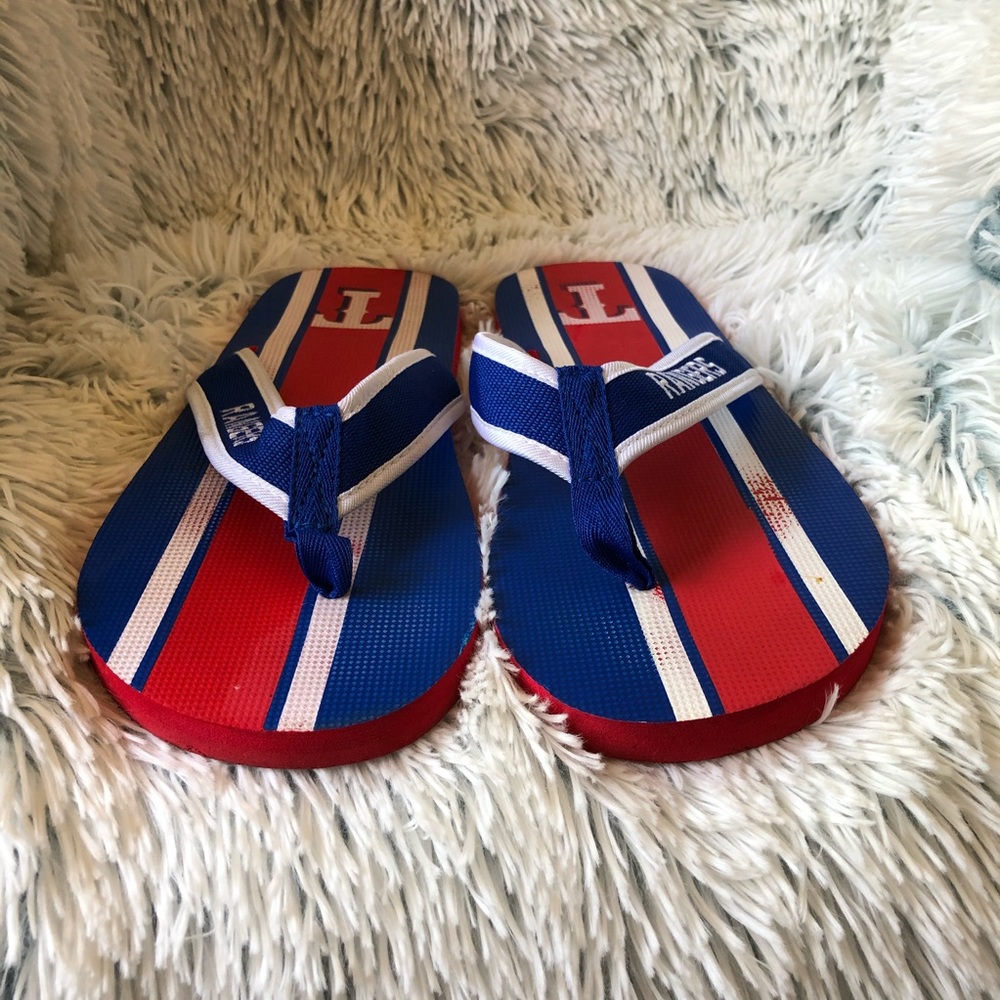 Texas Rangers Flip Flops. Multicolored